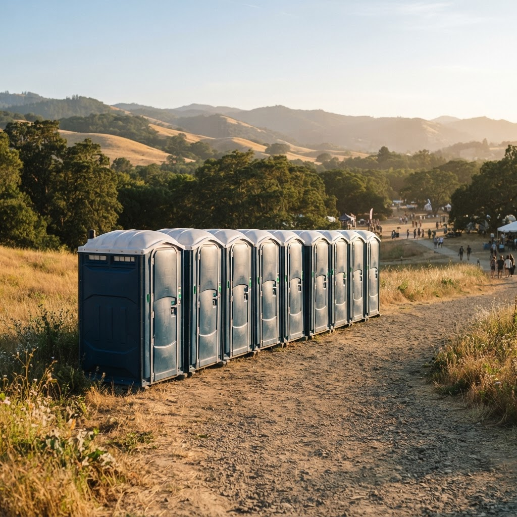 Clean portable restrooms ready for delivery